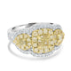 1.6ct Yellow Diamond Ring with 2.16tct Diamonds set in 18K Two Tone Gold