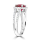 2.01ct Rubellite Ring with 0.43tct Diamonds set in 14K White Gold