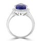 4.76ct Tanzanite Ring with 0.41tct Diamonds set in 14K White Gold