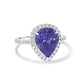 4.76ct Tanzanite Ring with 0.41tct Diamonds set in 14K White Gold