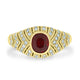 1.3Ct Ruby Ring With 0.4Tct Diamonds Set In 18K Yellow Gold