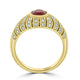 1.3Ct Ruby Ring With 0.4Tct Diamonds Set In 18K Yellow Gold