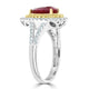 2.06Ct Ruby Ring With 0.52Tct Diamonds Set In 18K Two Tone Gold