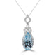 4.08Ct Aquamarine Pendant With 0.09Tct Diamonds Set In 14K Yellow Gold