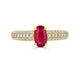 1.03ct Ruby Ring with 0.37tct Diamonds set in 14K Yellow Gold