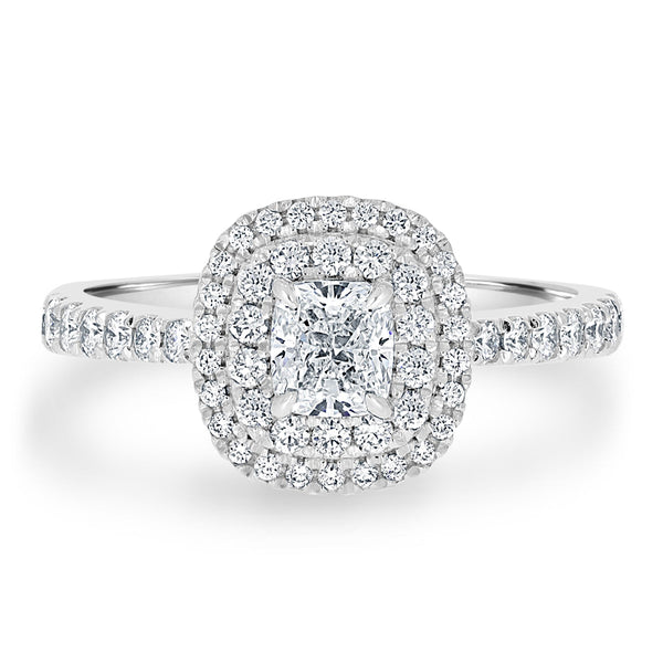 0.51ct Diamond Ring with 0.52tct Diamonds set in 950 Platinum