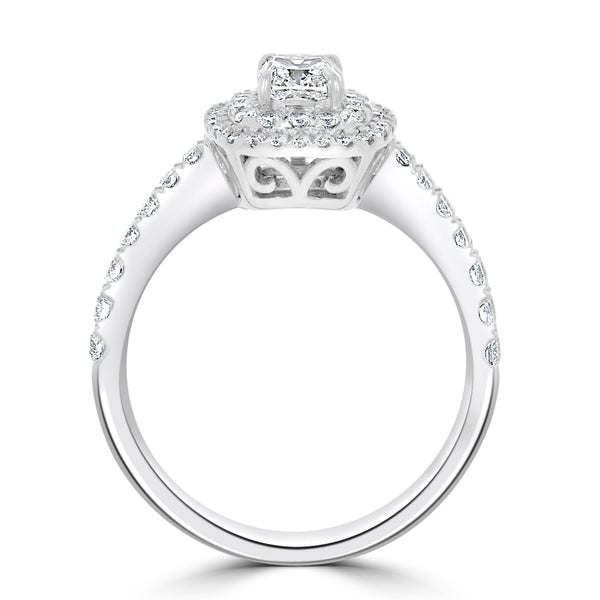 0.51ct Diamond Ring with 0.52tct Diamonds set in 950 Platinum