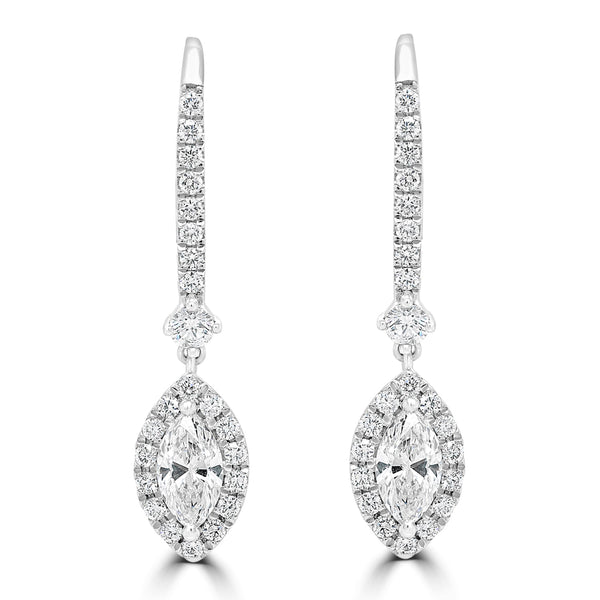 0.62tct Diamond Earring with 0.5tct Diamonds set in 950 Platinum