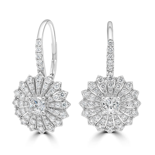 0.66tct Diamond Earring with 0.89tct Diamonds set in 18K White Gold