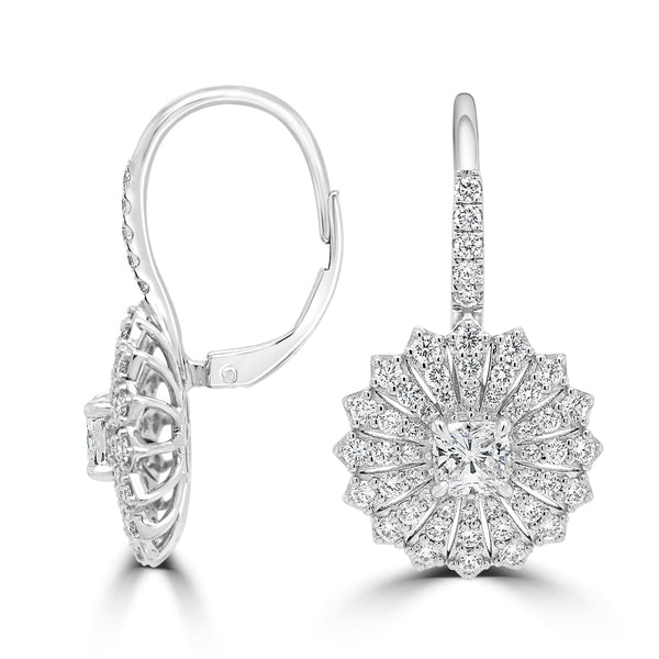 0.66tct Diamond Earring with 0.89tct Diamonds set in 18K White Gold