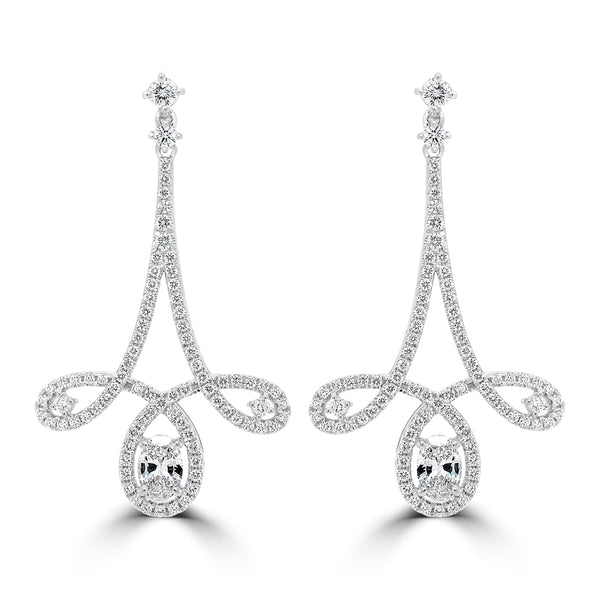 0.62tct Diamond Earring with 0.92tct Diamonds set in 18K White Gold