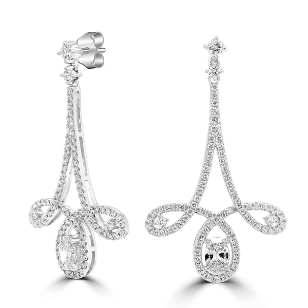 0.62tct Diamond Earring with 0.92tct Diamonds set in 18K White Gold