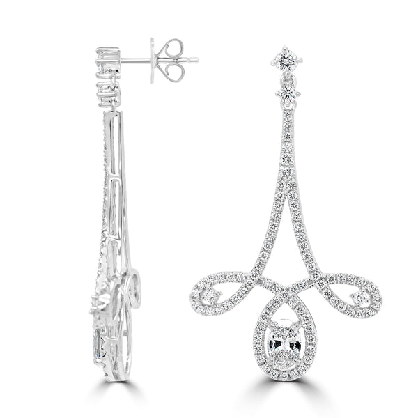 0.62tct Diamond Earring with 0.92tct Diamonds set in 18K White Gold