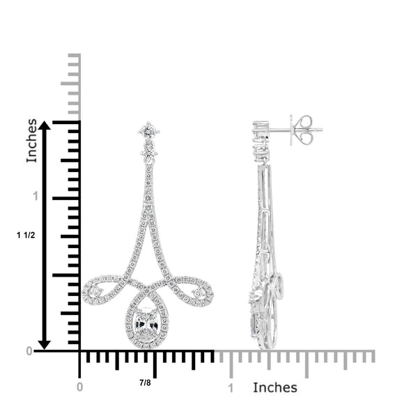 0.62tct Diamond Earring with 0.92tct Diamonds set in 18K White Gold