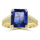 4.605ct Tanzanite Rings with 0.164tct Diamond set in 18K Yellow Gold