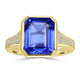 5.91ct Tanzanite Rings with 0.245tct Diamond set in 18K Yellow Gold