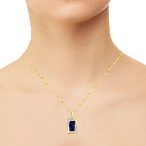 4.73ct Tanzanite Pendants with 0.137tct Diamond set in 18K Yellow Gold