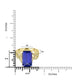 6.129ct Tanzanite Rings with 0.17tct Diamond set in 18K Yellow Gold