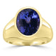 9.092ct Tanzanite Men's Rings with -tct - set in 18K Yellow Gold