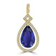 9.866ct Tanzanite Pendants with 0.384tct Diamond set in 18K Yellow Gold