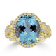 5.99ct Aquamarine Rings with 0.47tct Diamond set in 18K Yellow Gold