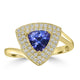 1.22ct Tanzanite Rings with 0.3tct Diamond set in 14K Yellow Gold