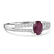 0.69ct   Ruby Rings with 0.13tct Diamond set in 14K White Gold