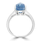 6.24ct Blue Zircon Ring with 0.14tct Diamonds set in 14K White Gold