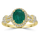 1.69ct   Emerald Rings with 0.35tct Diamond set in 14K Yellow Gold