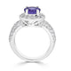 2.04Ct Tanzanite Ring With 1Tct Diamonds Set In 14Kt White Gold