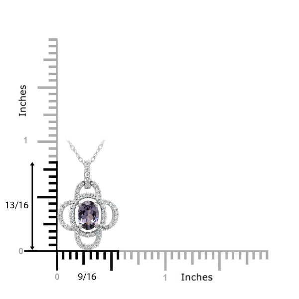 0.78ct Spinel Pendant with 0.33tct Diamonds set in 14K White Gold