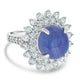 16.17ct Star Sapphire Ring with 2.33tct Diamonds set in Platinum 900