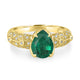 1.6ct Emerald Ring with 0.3tct Diamonds set in 14K Yellow Gold