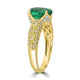 1.6ct Emerald Ring with 0.3tct Diamonds set in 14K Yellow Gold