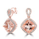 5.6ct Morganite Earring with 0.42ct Diamonds set in 14K Rose Gold