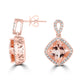 5.6ct Morganite Earring with 0.42ct Diamonds set in 14K Rose Gold