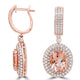 7.02ct Morganite Earring with 1.97ct Diamonds set in 14K Rose Gold