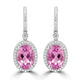 16.18ct Kunzite Earring with 1.79ct Diamonds set in 14K White Gold