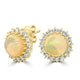 2.09ct Opal Earring with 0.46ct Diamonds set in 14K Yellow Gold