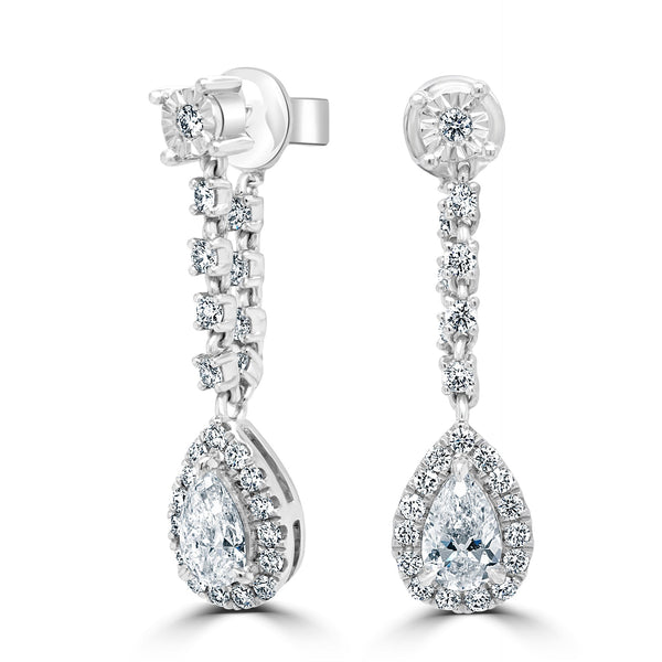 0.6ct Diamond Earring with 0.44ct Diamonds set in Platinum 950