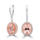 10.94ct Morganite Earring with 0.54ct Diamonds set in 14K Two Tone