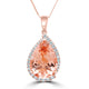 9.2ct Morganite Pendant with 0.48ct Diamonds set in 14K Rose Gold