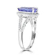 3.5ct Tanzanite Ring with 0.24ct Diamonds set in 14K White Gold