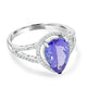 3.5ct Tanzanite Ring with 0.24ct Diamonds set in 14K White Gold