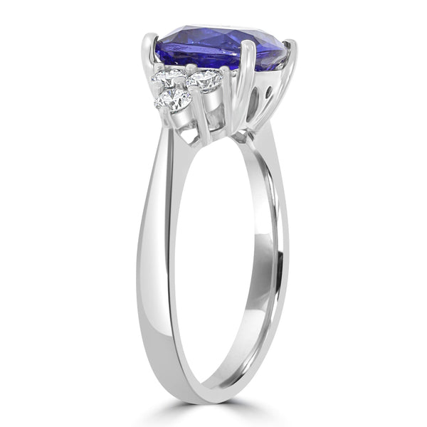 3.05ct Tanzanite Ring with 0.37ct Diamonds set in Platinum 950