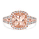 2.64ct Morganite Ring with 0.52ct Diamonds set in 14K Rose Gold