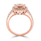 2.64ct Morganite Ring with 0.52ct Diamonds set in 14K Rose Gold