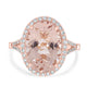 5.24ct Morganite Ring with 0.31ct Diamonds set in 14K Rose Gold