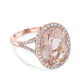 5.24ct Morganite Ring with 0.31ct Diamonds set in 14K Rose Gold