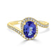 1.89Ct Tanzanite Ring With 0.28Tct Diamonds Set In 14Kt Yellow Gold